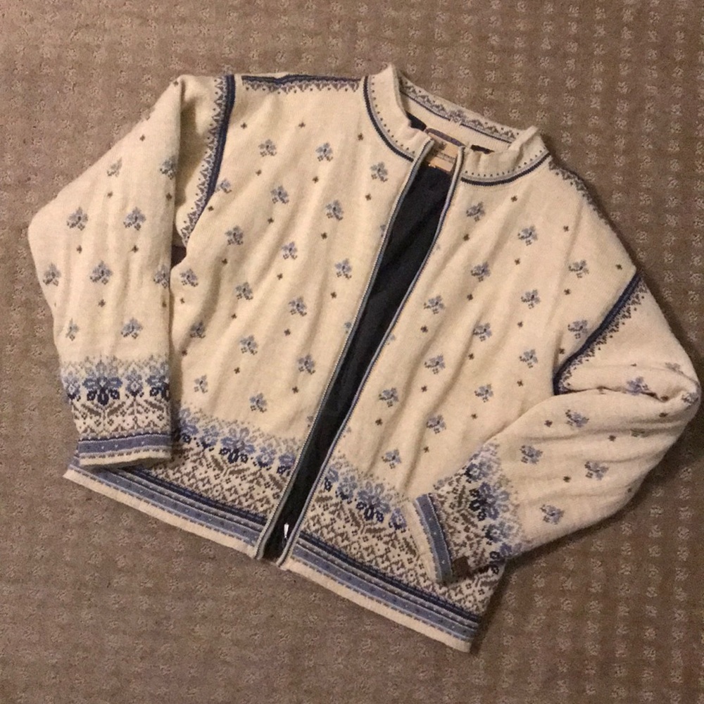 Vintage Women’s Wool Jacket Norwegian fair isle